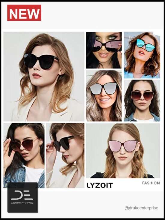 Oversized Cat Eye Sunglasses 2 Pack UV400 Women Fashion Vintage main image 6
